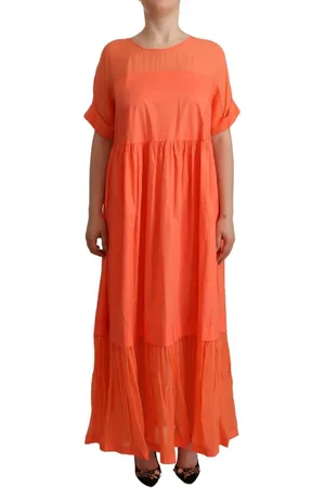 Twin-Set Maxi Shift-jurk Van Katoenmix Met Korte Mouwen