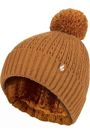 Heat Holders Thermische muts voor dames met pompon - Mosterd
