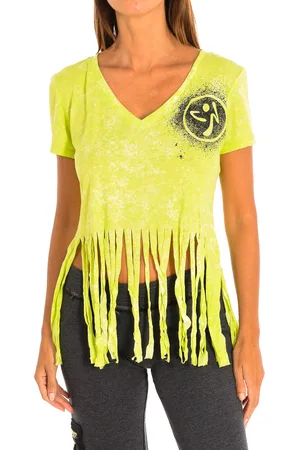 Zumba Fitness Dames sport T-shirt met korte mouwen en V-hals Z1T00401