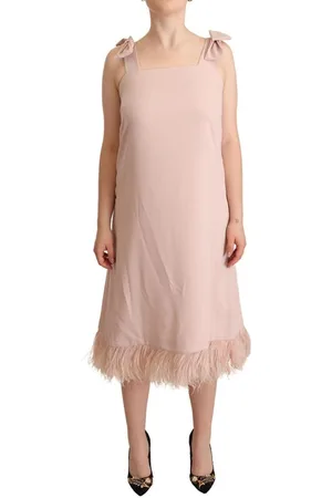 P.A.R.O.S.H. Prachtige Mouwloze Midi-jurk Met Veren