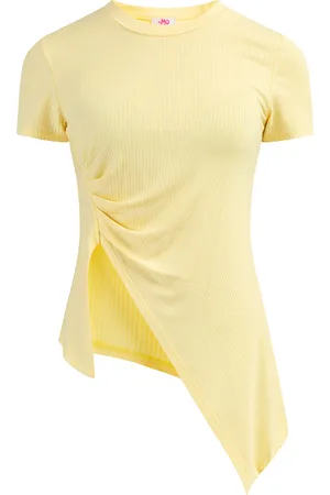 myMo Jerseyshirt van geribd breisel Dames lichtgeel