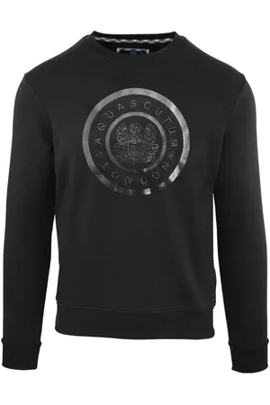 Aquascutum Monotone Large Circle Logo Black Sweatshirt