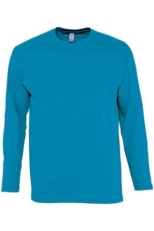 Sols Heren Monarch T-Shirt met lange mouwen (Aqua)