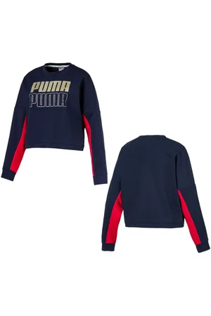 PUMA Sport Womens Cropped Navy Sweatshirt
