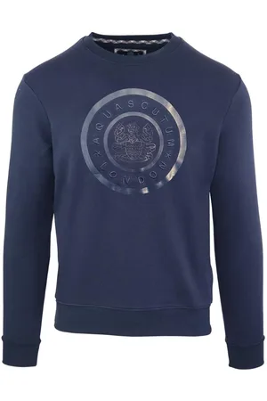 Aquascutum Monotone Large Circle Logo Navy Sweatshirt