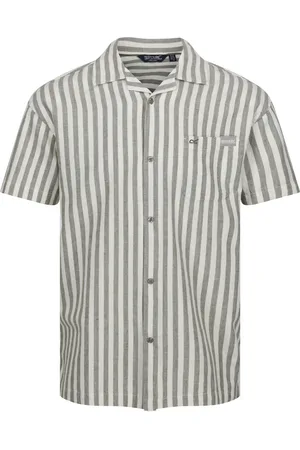Regatta Heren Shorebay II gestreept shirt met korte mouwen (Fauna/Antiek )