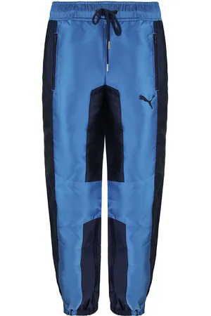 PUMA X Rihanna Fenty Satin Track Pants Blue Womens Bottoms 575717 01
