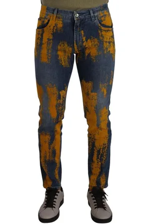 Dolce & Gabbana Yellow Dye Cotton Skinny Denim Jeans