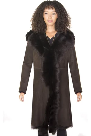 Infinity Dames Toscana schapenvacht suède trenchcoat-Tbilisi