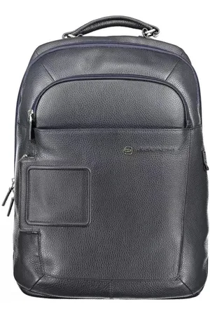 Piquadro Blauwe Nylon Rugzak Met Meerdere Vakken En Laptopruimte