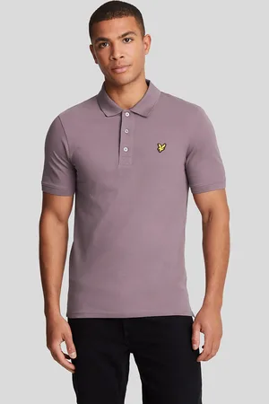 Lyle & Scott Logo op de borst Highland Mauve paars poloshirt