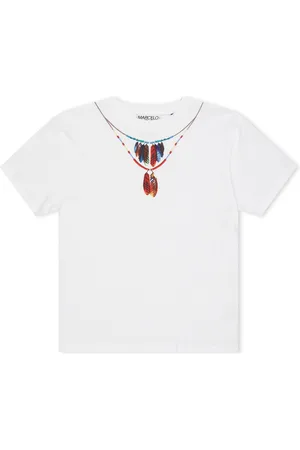 MARCELO BURLON Juniors veren halsketting T-shirt voor jongens in