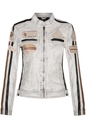 Infinity Dames lederen biker racebadges jas-Agadir