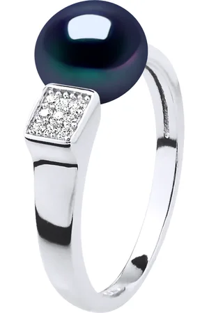 Diadema Ring Verstelbare Zoetwater Parel sieraden 9-10mm Black 925