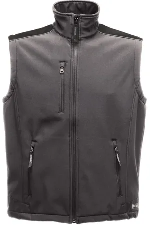 Regatta Grote Buitenshuis Heren Zandstorm Mouwloze Ritssluiting Bodywarmer (Afdichting /Zwart)