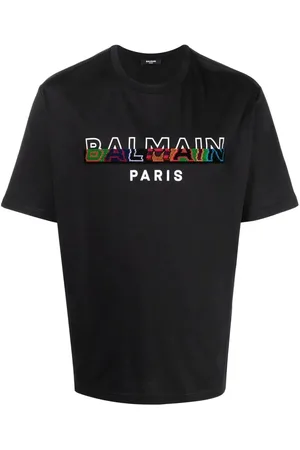 Balmain T-shirt met gespleten textuur en logo in