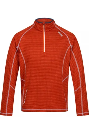 Regatta Heren Yonder Quick Dry Vochtigheid Wicking Half Zip Fleece Jasje (Roestige sinaasappel)