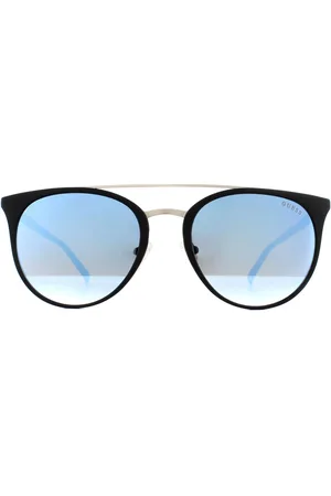 Guess Ronde heren zonnebril blauw spiegelend