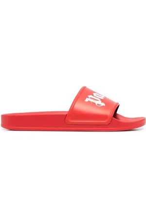 Palm Angels Badslippers met logoprint in