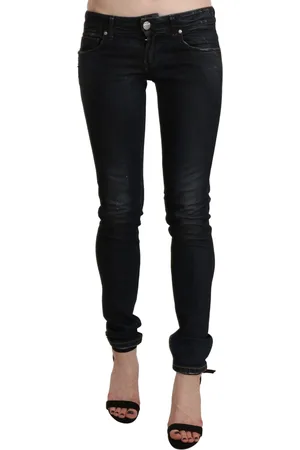 ACHT Gewassen Skinny Denim Jeans Met Lage Taille