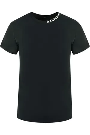 Balmain Vetgedrukt logo op kraag T-shirt