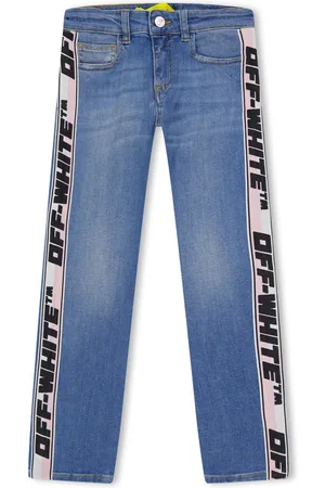 OFF-WHITE Meisjesbroek Off White Juniors Logo Band Denim in Lichtblauw