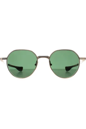 DITA EYEWEAR Rond Unisex Witgoud Zilver G-15 Groen Vers Eén