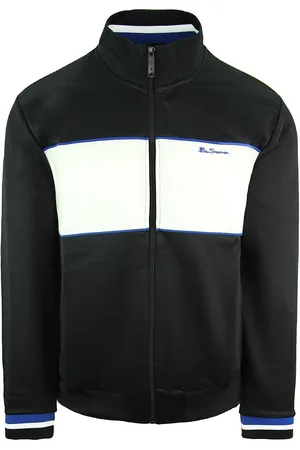 Ben Sherman Zwart trainingsjack met panelen voor heren