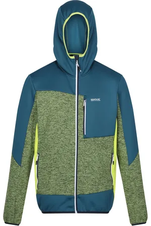 Regatta Heren Cadford VI Marl Fleecejas met capuchon (Pikant groen/Marokkaans blauw)