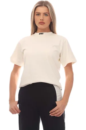Heron Preston Vrouwen HPNY Geborduurd T-shirt in Wit Zwart