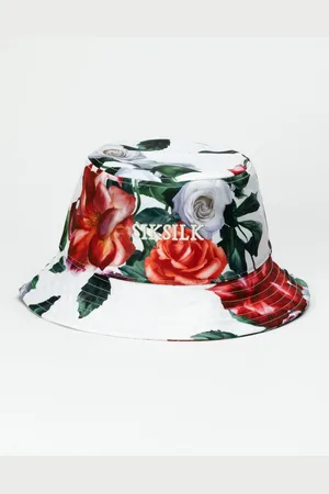 SikSilk Accessories Floral Bucket Hat in Ecru