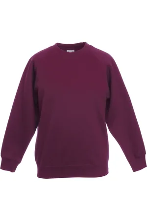 Fruit Of The Loom Kinder Unisex Trui Met Raglan Mouwen (2 stuks) (Burgendy)