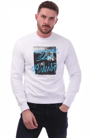 OFF-WHITE Heren Off White Rocks Type Slim Crewneck Sweatshirt in Wit Zwart