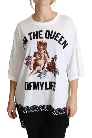 Dolce & Gabbana Katoenen Overhemd Met Ronde Hals Met Engelenprint