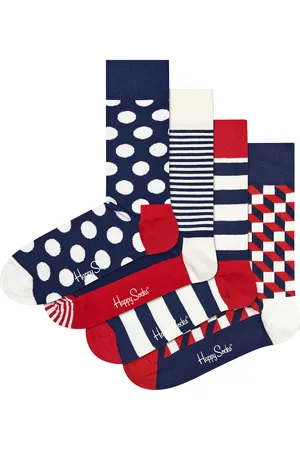 Happy Socks Sokken Classic Navy 4-Pack Gift Box Multi