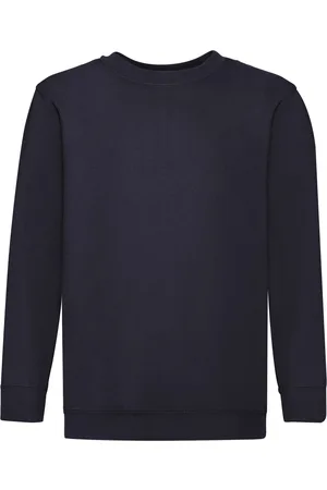 Fruit Of The Loom Childrens Unisex Set In Sleeve Sweatshirt (Donker Marine)