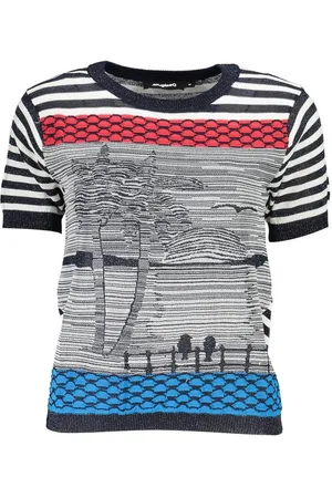 Desigual Contrasterend Logoshirt Met Ronde Halslijn