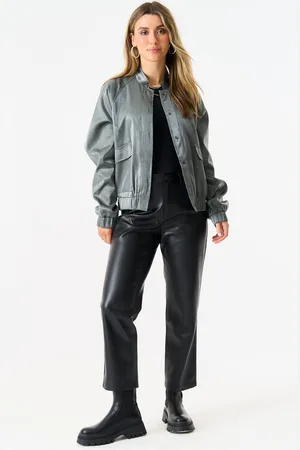 Gini London Metalen bomberjack met elastische taille