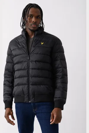 Lyle & Scott Trechterhals gewatteerd gitzwart jack