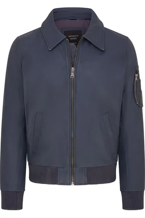 Infinity Heren marineblauw A2 rundleren bomberjack-Eura