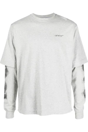 OFF-WHITE Gebroken wit Jumbo Arrow dubbel T-shirt met lange mouwen