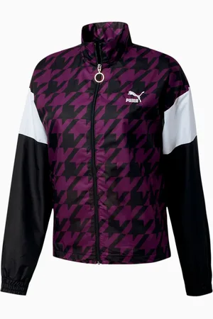 PUMA Lange Mouw Zip Up Womens All Over Print Paars Jas 596735 25