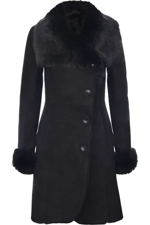 Infinity Dames suède merino shearling jas met Toscana kraag-Hanoi