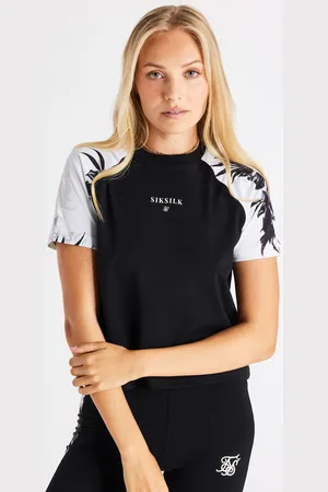 SikSilk Dames Floral Panel T-shirt in