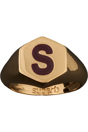 SUPERB Gouden zeshoekige granaatring vrouw