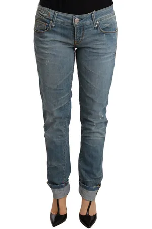 ACHT Denim Jeans Met Gewassen Katoenen Vouwzoom
