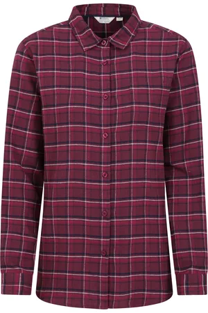 Mountain Warehouse Dames/Dames Balsem Geborsteld Flanellen Longline Shirt (Bourgondië)