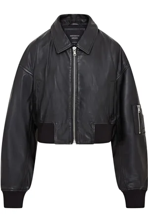 Infinity Oversized lederen MA-1 bomberjack voor dames