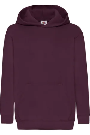 Fruit Of The Loom Kinder Unisex Sweatshirt Met Capuchon / Hoodie (Bordeaux)