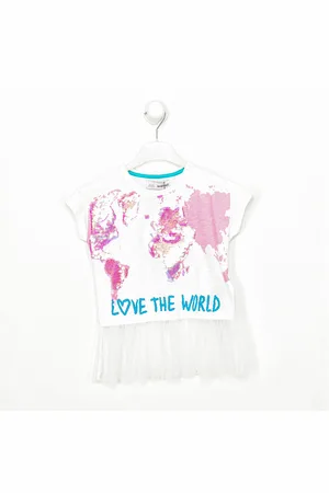 Desigual Meisjes-T-shirt met korte mouwen en ronde hals 20SGTK23